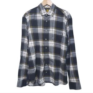 Bogner Wool Blend Flannel Plaid Button-Down Shirt